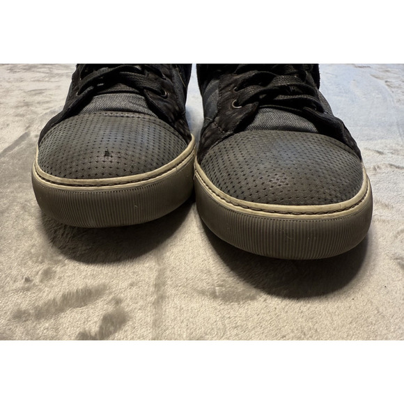 Lanvin Men’s Leather Luxury Blue Gray Sneakers Authentic Made in Italy Size 8 main image 13